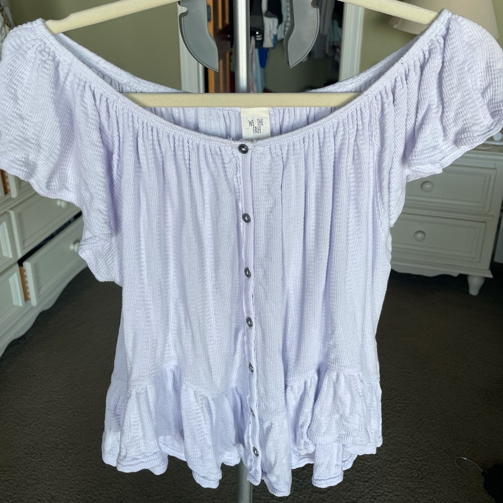 We The Free Off the Shoulder Lavender Top